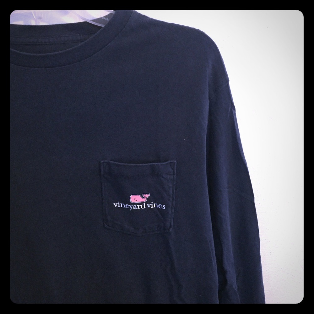 Navy Vineyard Vines Long Sleeve Tee